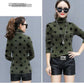 Women star printed Turtleneck pullover Sweaters Plus Size thicken velvet Sweaters slim winter