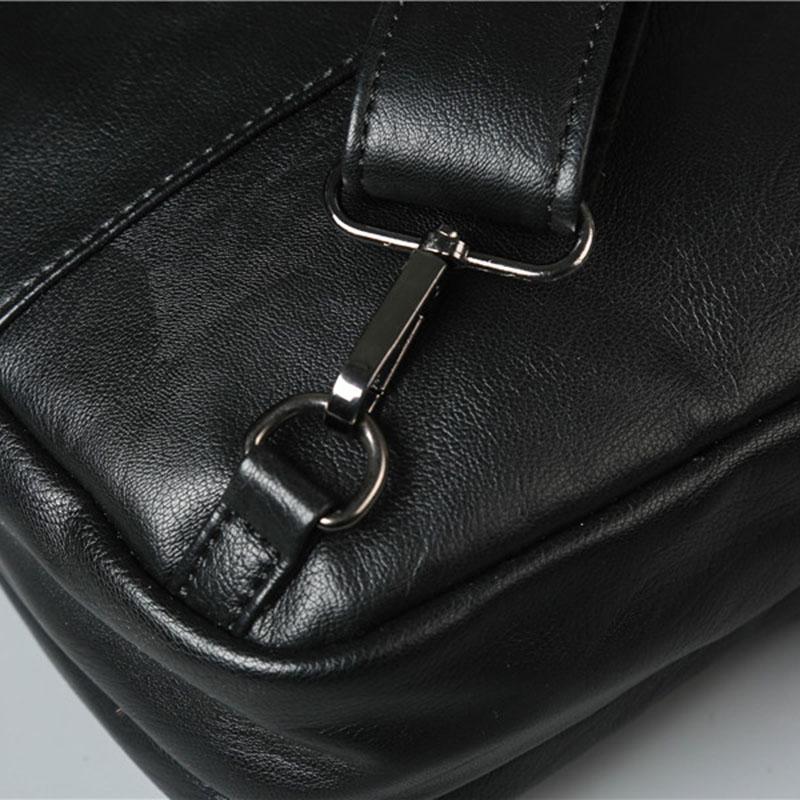 Chest Bag Men Soft Leather Large Capacity Lattice Crossbody Outdoor Sports Fitness Shoulder Bag