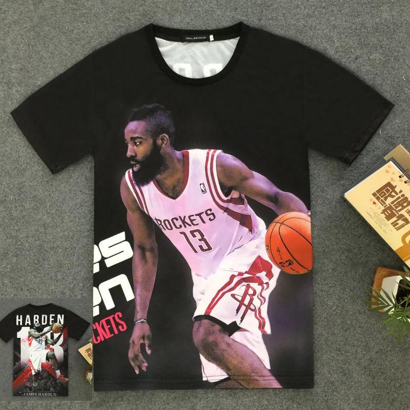 Large size basketball clothes men's summer 3D printing short-sleeved T-shirt basketball star T-shirt
