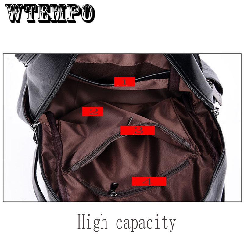 Female Backpack Women Leather Large Capacity Travel Back pack simple style Rucksacks