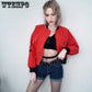 Autumn Short Jackets Women Bomber Jackets Cool Zipper Coats Streetwear Biker Outwear