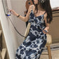 French Niche Dress Female Summer Korean V-neck Temperament Suspender Skirt Small Long Dress