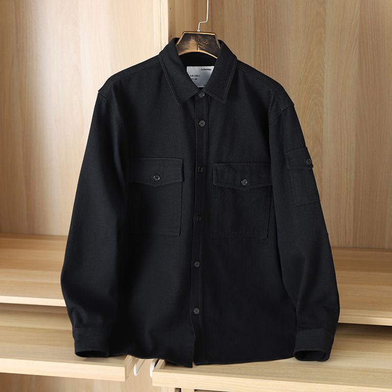Men's Cotton Shirt Roving Twill High-end Fabric Top Retro Tooling Fashion Trend Jacket