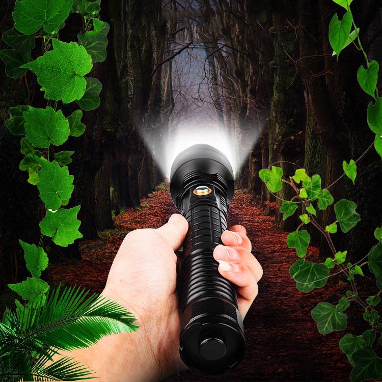 Strong Light Flashlight Rechargeable Super Bright, Long-range High-power Army Special Forces Household Emergency Hunting and Fishing 3000 Meters