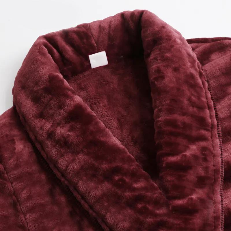 V-neck Cashmere Couple Bathrobes Men Pajamas Winter Warm Home Clothes Ladies Quick-drying Robe Coat Long