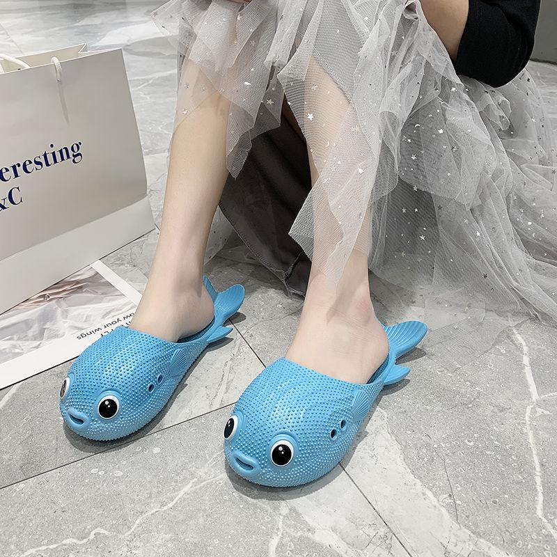 Puffer Fish Slippers Female Home Fashion 2020 Korean Version Wild Fish-shaped Slippers Indoor and Outdoor Soft Bottom Girlfriends Sandals and Slippers