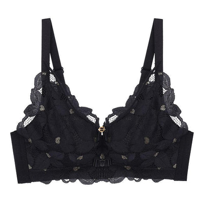 Non-magnetic Non-steel Ring Small Breasts Big Gathered Bra Bra Top Support Thick Perforated Breathable High-end Underwear