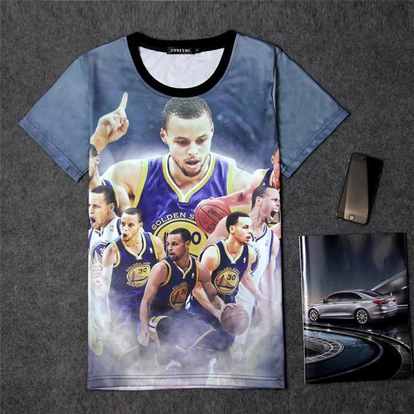 Basketball star T-shirt large size basketball clothes men's summer 3D printed short-sleeved T-shirt