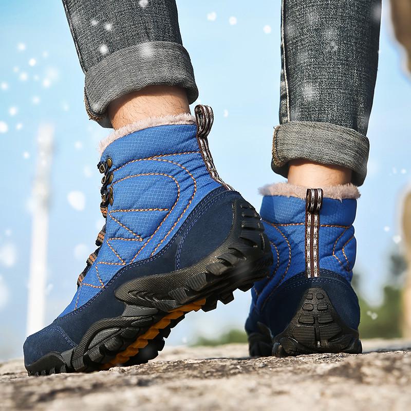 Outdoor Snow Hiking Shoes Men Shoes, Non-slip Warm Snow Boots, Thick Warm Short Boots 38-44
