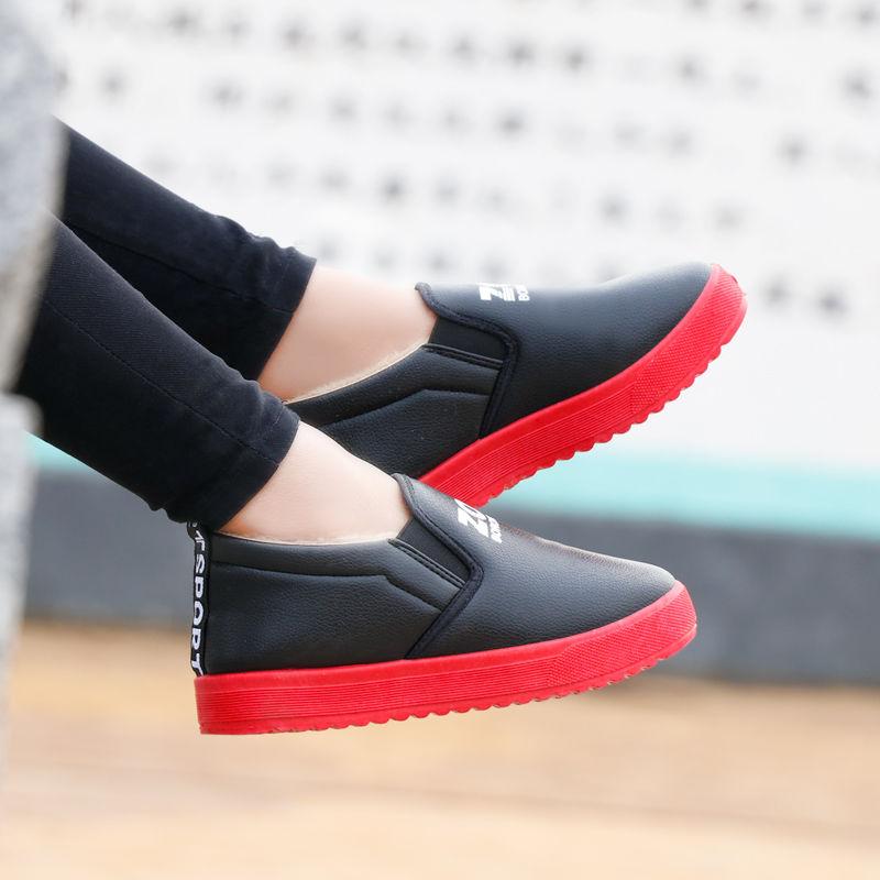Winter Warm Korean Version of All-match Waterproof Plus Velvet Padded Cotton Shoes Flat-bottomed Cotton Shoes for Women