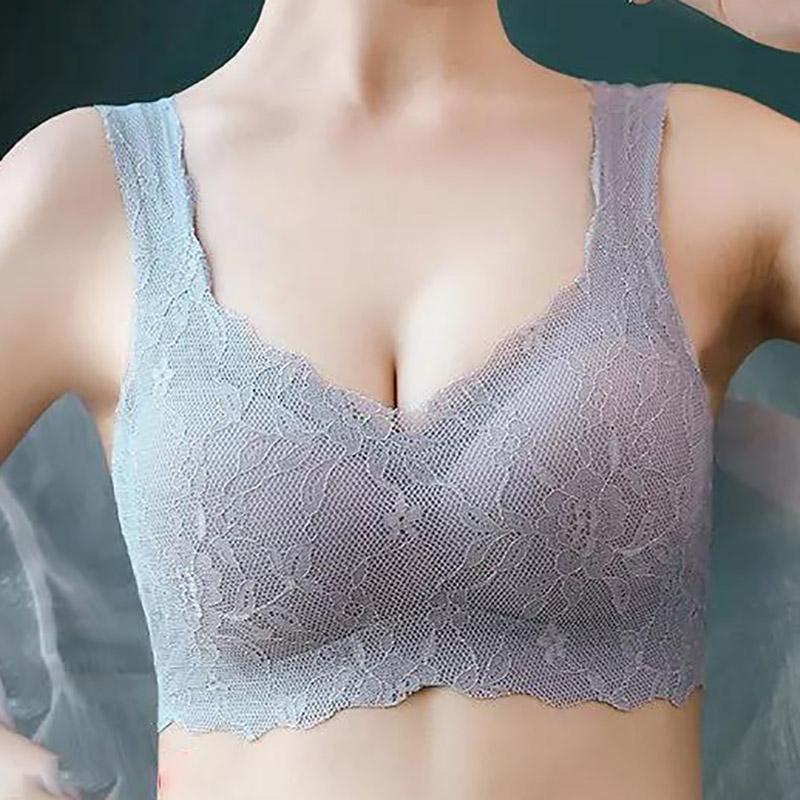 Sexy Lace Sports Breathable Thin Section Anti-sagging Gather No Trace No Steel Ring U-shaped Beautiful Back Women's Underwear Bra