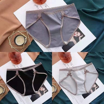 3PCS High-end Seamless Ladies Underwear Female Cotton Inner File Mid-waist Student Girl Sexy High Elastic Breathable Bag Hip Briefs