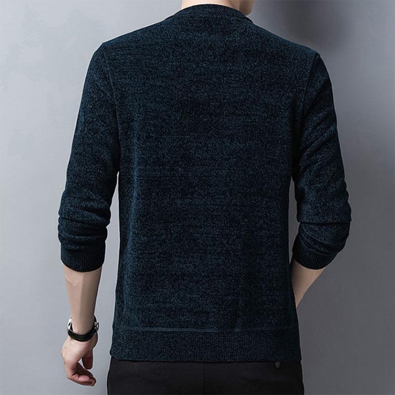 Men's Sweater Plus Velvet Thick Embroidery Casual Warm Korean Version of The Bottoming Sweatshirts for Men
