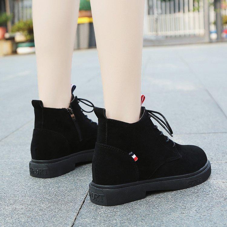Woman's Fashion Women Martin Boots Autumn Winter Boots Zipper Ankle Boots Warm Plush Flat Shoes