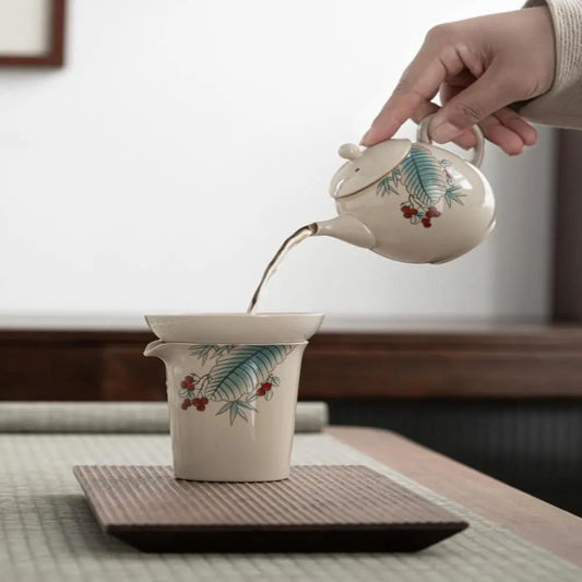 Chinese Style Porcelain Kung Fu Tea Set Tea Set Office Reception Teapot Tea Cup Gift Box