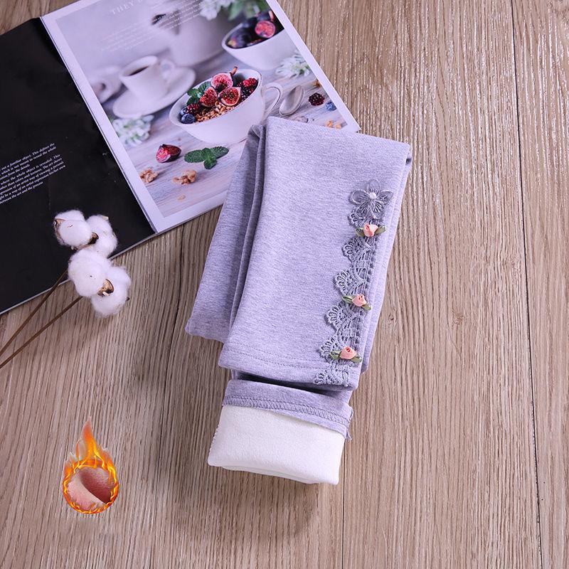 Winter Plus Velvet Girls Leggings 2021 Autumn and Winter Plus Velvet Outer Wear Baby Slim Stretch Children's Trousers