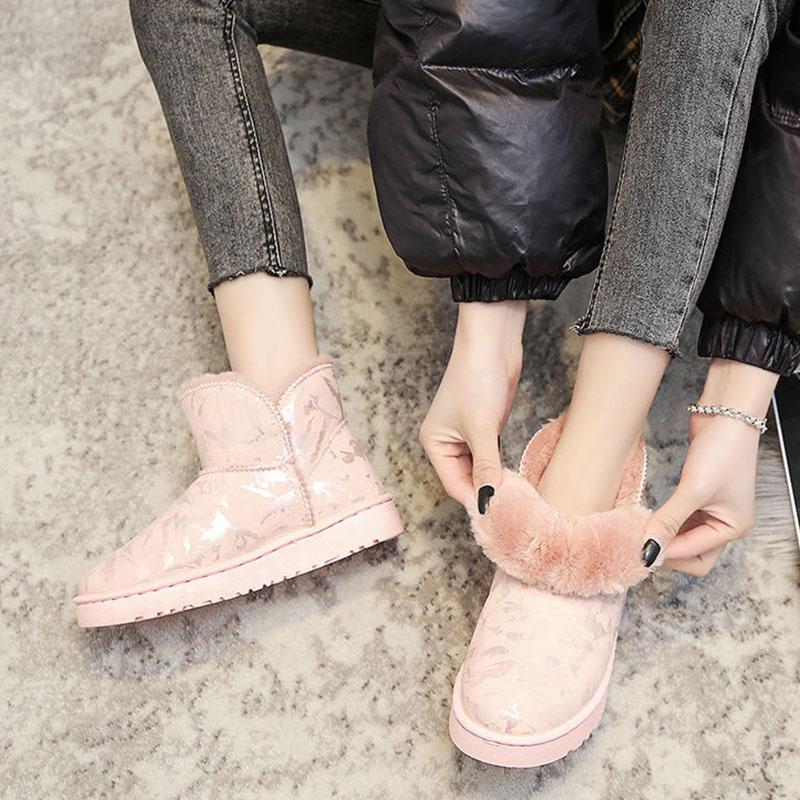 Thickened Snow Boots Women's Short Tube Short Boots with Wool Winter New Non-slip Thick Warm Cotton Shoes Plus Cashmere Boots for Children