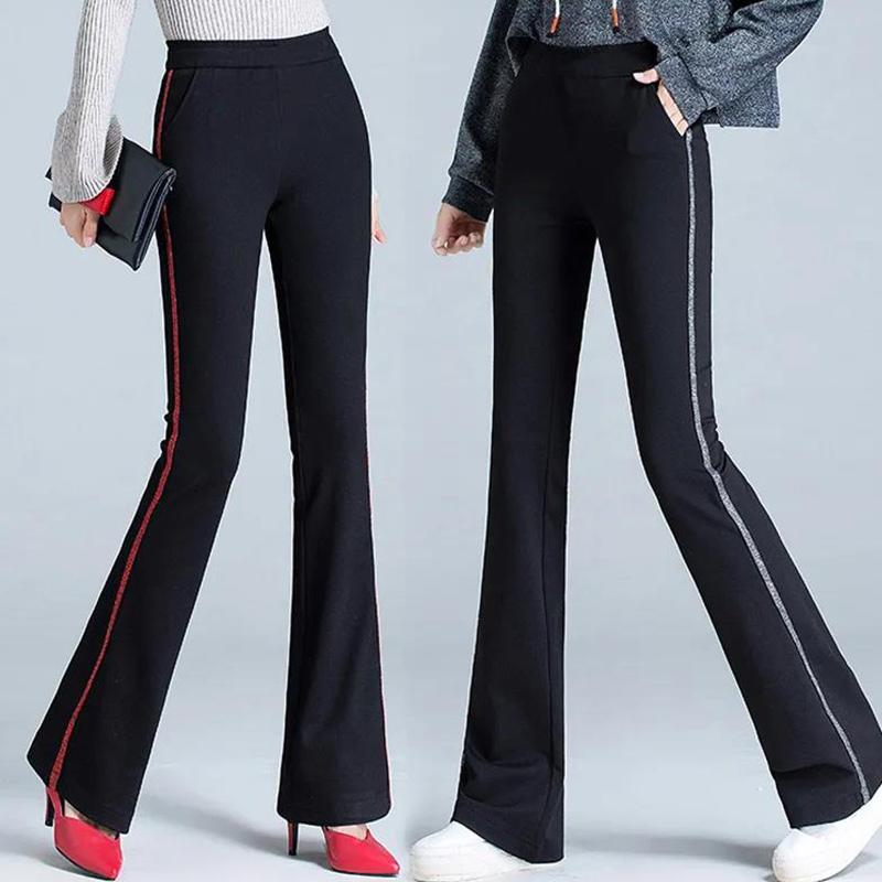 Female Student Sports Flared Trousers Fashion Loose and Versatile High-waist Bottoming Casual Wide-leg Trousers
