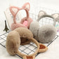 Women's Cute Cat Ears Foldable Earmuffs Korean Style Plush Ear Muffs Thickened Cold-proof Cartoon Earflap Winter Plush Ear Pad Cover Ear Protection