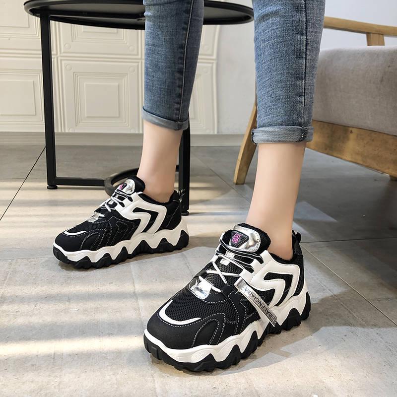 Women's Platform Sneakers Women Shoes Breathable Casual Women Running Chunky Sneakers