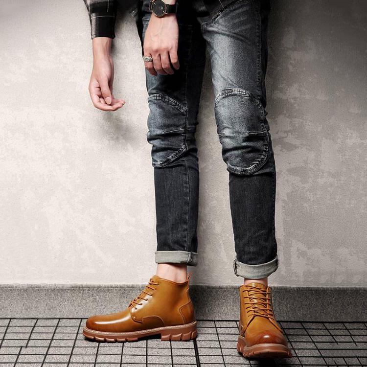 Martin Boots Men's British Style Retro High-top Shoes Autumn Men's Leather Shoes Casual Shoes