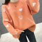 Autumn Winter Cute Pattern Loose Sweater Schoolgirl Pullover Round Neck Long Sleeve Sweater