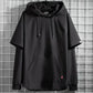 Fleece Sweater Men's Korean Loose Hooded Sweatshirts Fake Two Winter Long-sleeved Black Pullovers