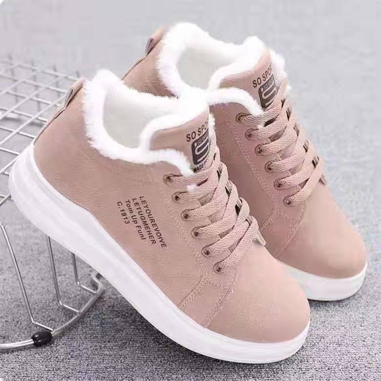 Cotton Shoes Women Plus Cashmere Sports Winter Korean Students Warm Big Cotton All-match Board Shoes Casual Winter Shoes