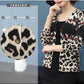 Women's Printed Wool Cardigan Thin Knitted Leopard Cardigan All-match Short  V-neck Knit Jacket Outwear