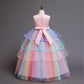Kids Unicorn Dress for Girls Flower Appliques Ball Gown Little Girl Princess Dresses Elegant Party Costumes Children Clothing