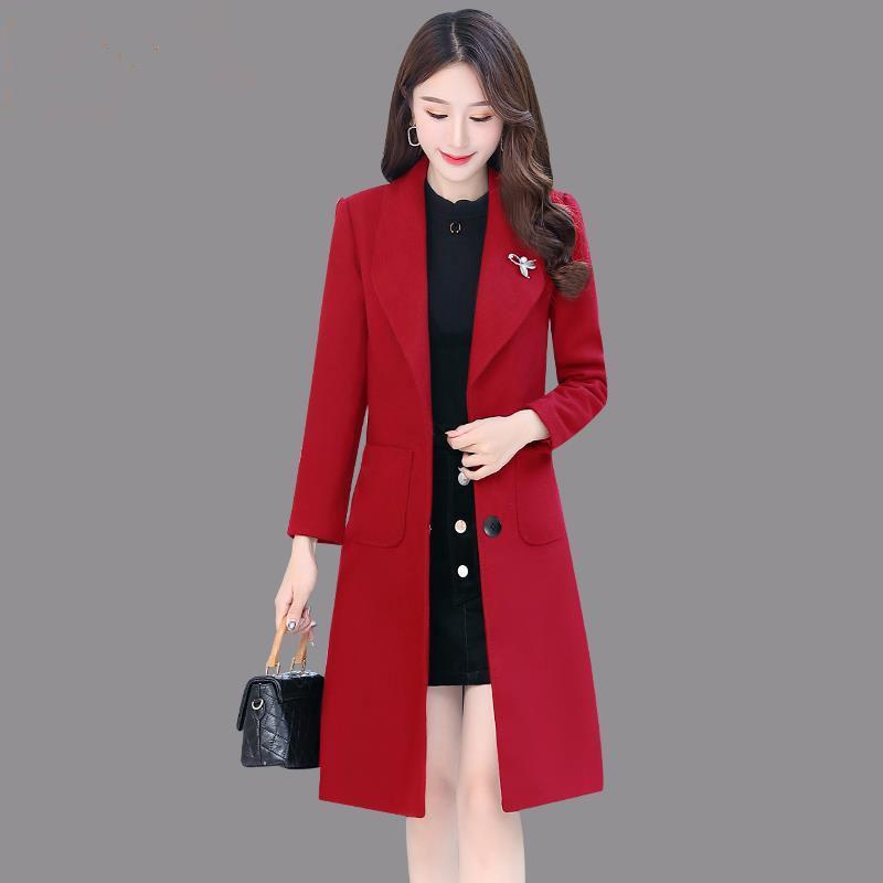 Women Coat Winter Wool Blends Coat Winter Autumn Female Long Sleeve Jacket Plus Size Casual Outwear