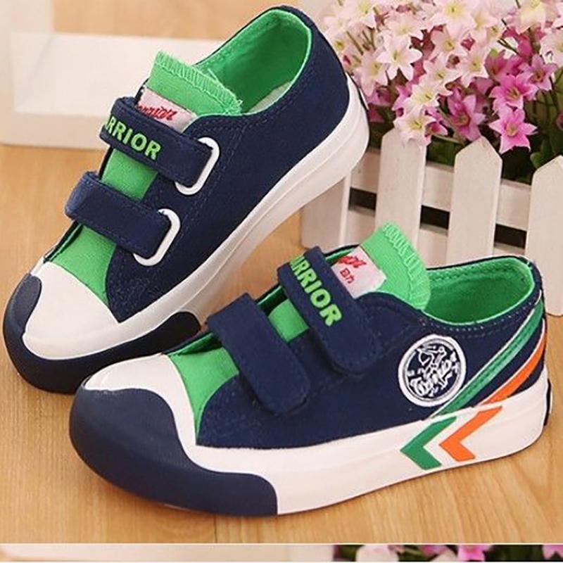 Spring and Autumn Children's Canvas Shoes Running Shoes for Boys and Girls Velcro Sneakers Student Board Shoes