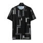 Men Ice Silk T-shirts Summer O-neck Short Sleeves Casual Shirts Oversized Geometric Graphic Print Tees Soft Breathable Cool Tops