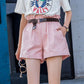WTEMPO Women Ruffled Waist Suit Trousers Shorts Spring and Summer Casual Loose A-line Wide-leg Pants