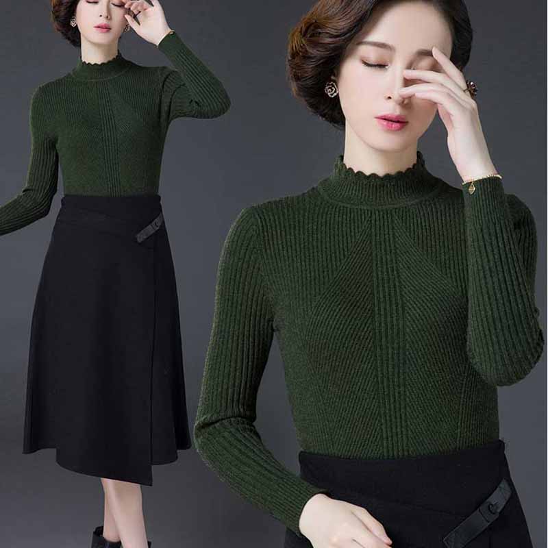Winter Women's Woolen Sweater  Thickened Warm Turtleneck Sweater Slim Cashmere Sweater Jumper Tops