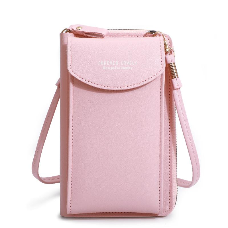 Women PU Leather Cell Phone Pocket Fashion Card Holders Small Crossbody Bag