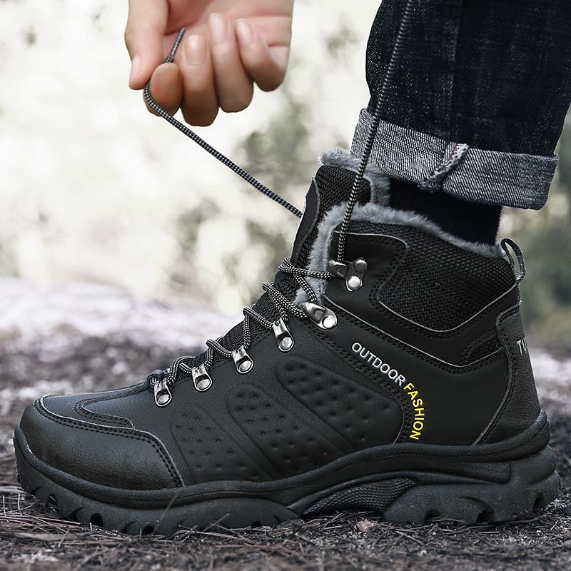 Winter Plus Velvet Thick Warm High-top Hiking Shoes Large Size Shoes Fashion Men's Winter Boots