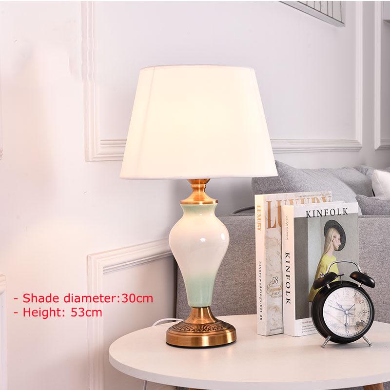 French Rustic Desk Light Fabric Lampshade Princess Room Deco Table Lamps Bedroom Lighting Fixtures