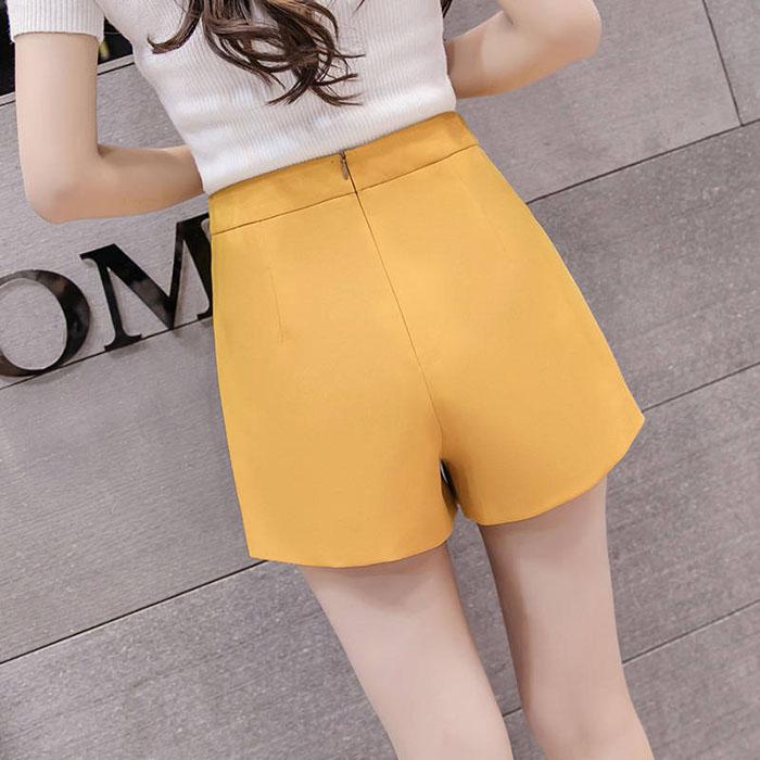 Women High Waist Chiffon Suit Shorts Students Casual Anti-light Slim Mini A-line Pants