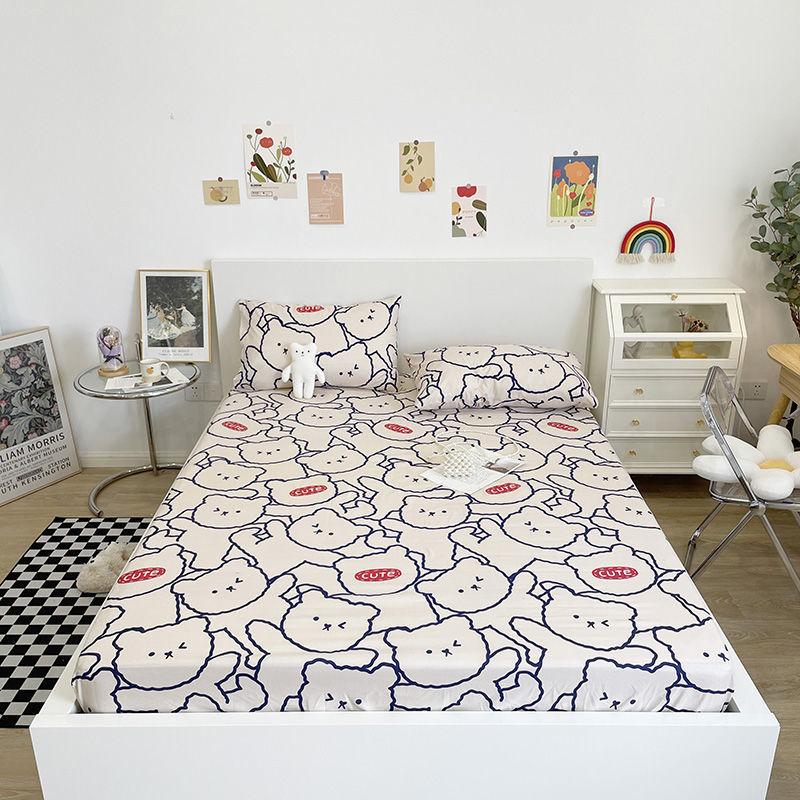 Cartoon Cotton Mattress Cover One-piece All-inclusive Non-slip Mattress Protection Dust Cover
