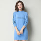 Non-shedding Pullover Sweater Dress Round Neck Long Sleeve Bottoming Shirt Women Autumn and Winter Loose Mid-length Sweater