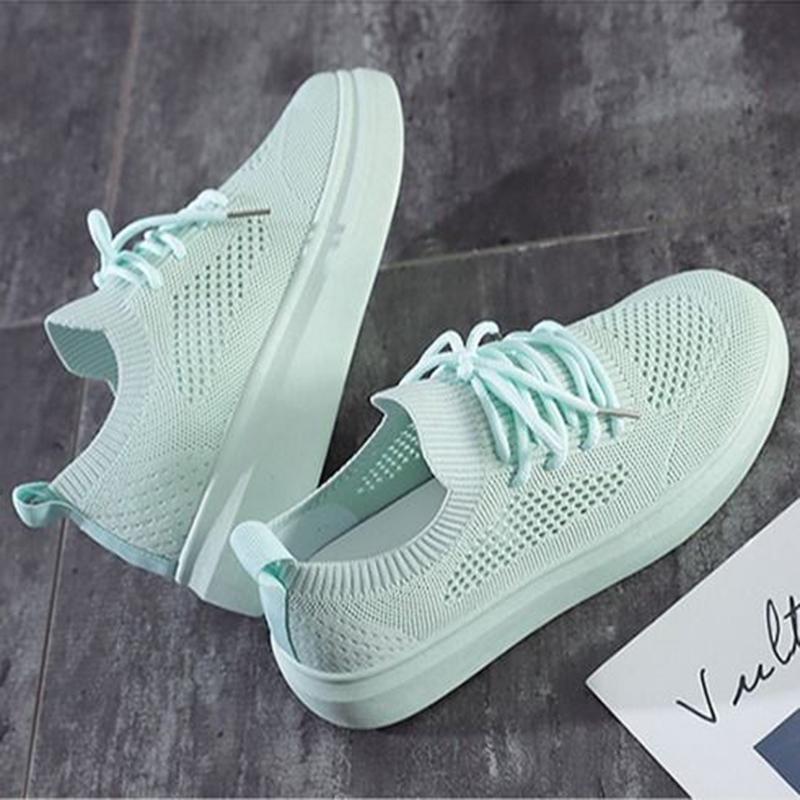 Sneakers Women's Sports Shoes Woman Vulcanized Women Mesh Lace Up Female Breathable Flat Ladies Comfortable Footwear