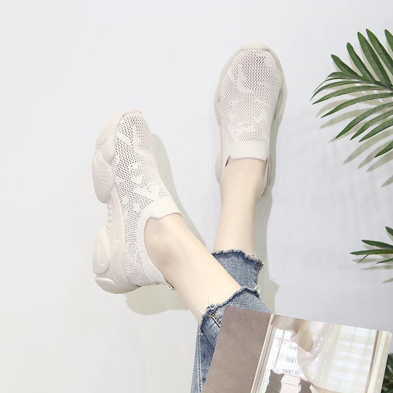 2020 Women Sneakers Fashion Socks Shoes Casual White Sneakers Summer Knitted Vulcanized Shoes Women Trainers Tenis Feminino