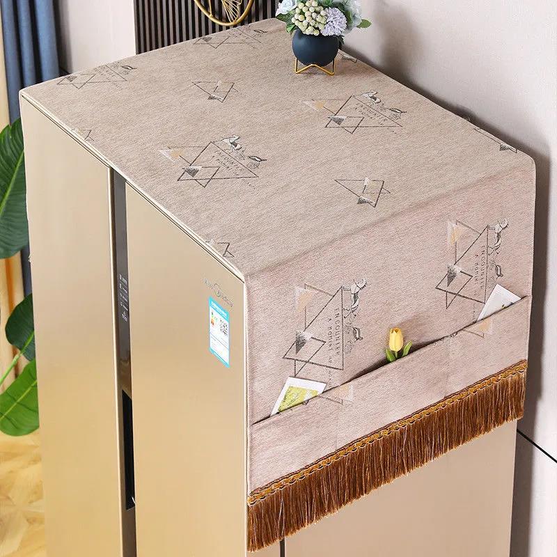 Refrigerator Cover Cloth Top Dust Cover Double Door Dustproof Single Door Protection Cover Towel Cover Curtain Towel Cover Dustproof Cloth