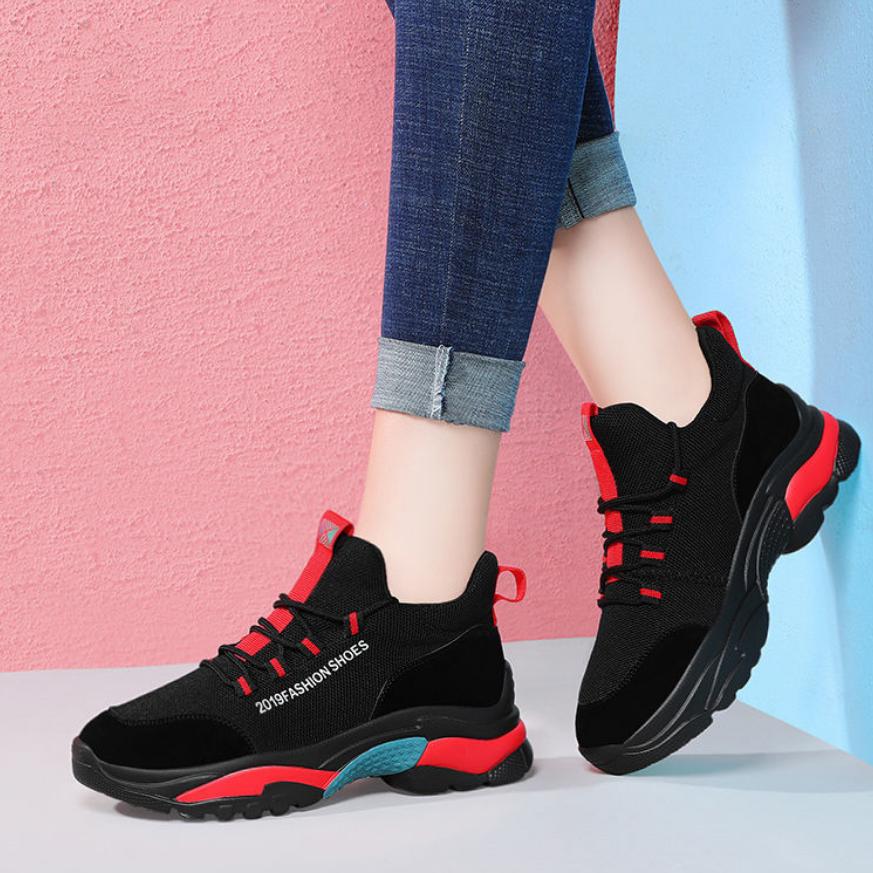 Women's Sneakers Fashion Women Platform Shoes Lace Up Vulcanize Shoes Womens Trainers Dad Shoes