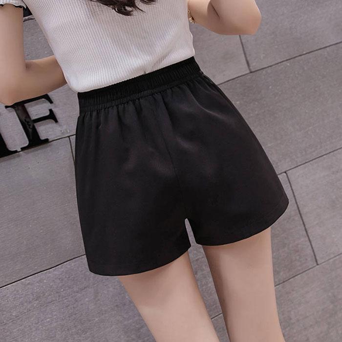 Women Elasticated High-waist Chiffon Shorts Anti-light Slim Students Casual Mini A Pants