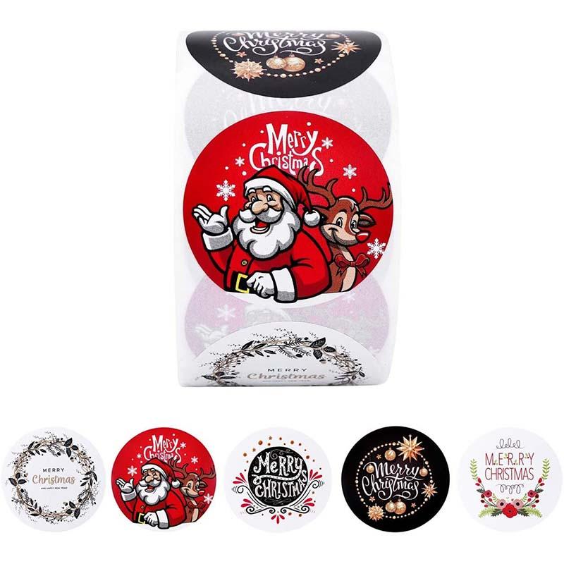 500 Christmas Stickers/roll Kindergarten Baby Bonus Stickers Students Decorate Christmas Gift Box Gift Stickers