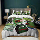 Bed Set of Pillow Socket Three-piece Bedding Set Funny Style 2m Double Bed Green Frog