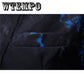 Men's Business Casual Suit with Red and Blue Flame Print Suit Dress Costume Cotton Fabric