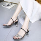 Plus Size 35-40 Women All-match Shiny Slippers Outdoor Diamond High Heels Bohemian Beach Wear-resistant Non-slip Slippers Transparent Sandals